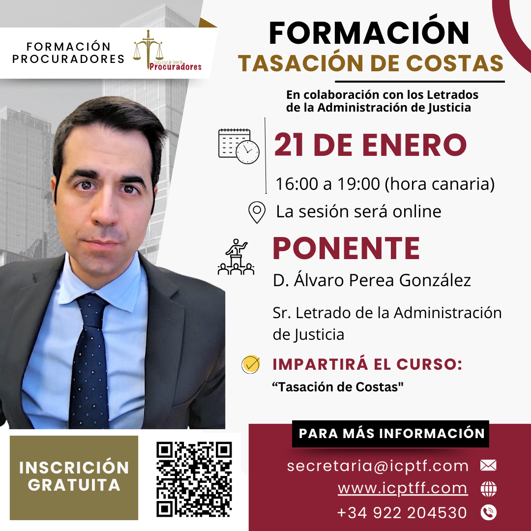 Portada de Formación sobre Tasación de Costas Procura-LAJ